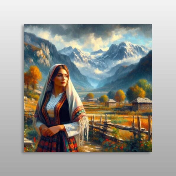 Gruaja në hijen e alpeve