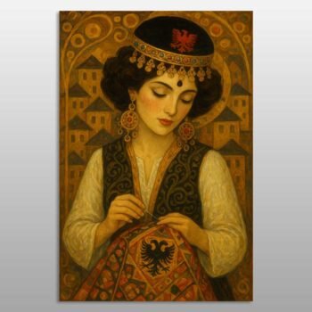 Gruaja duke qendisur